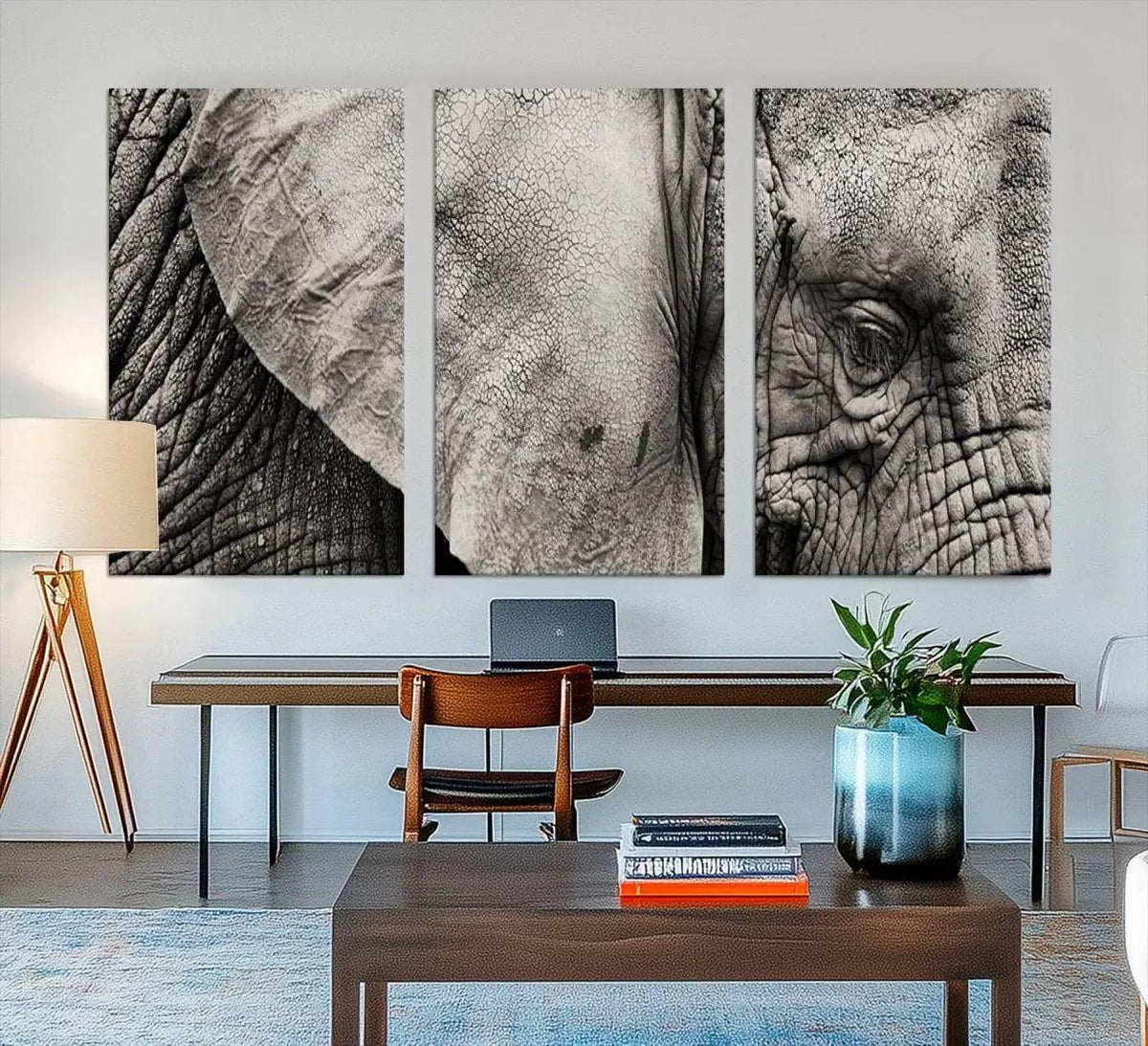 Wall Art Animal Canvas Print Close Taken Elephant with Big