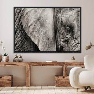 Wall Art Animal Canvas Print Close Taken Elephant with Big