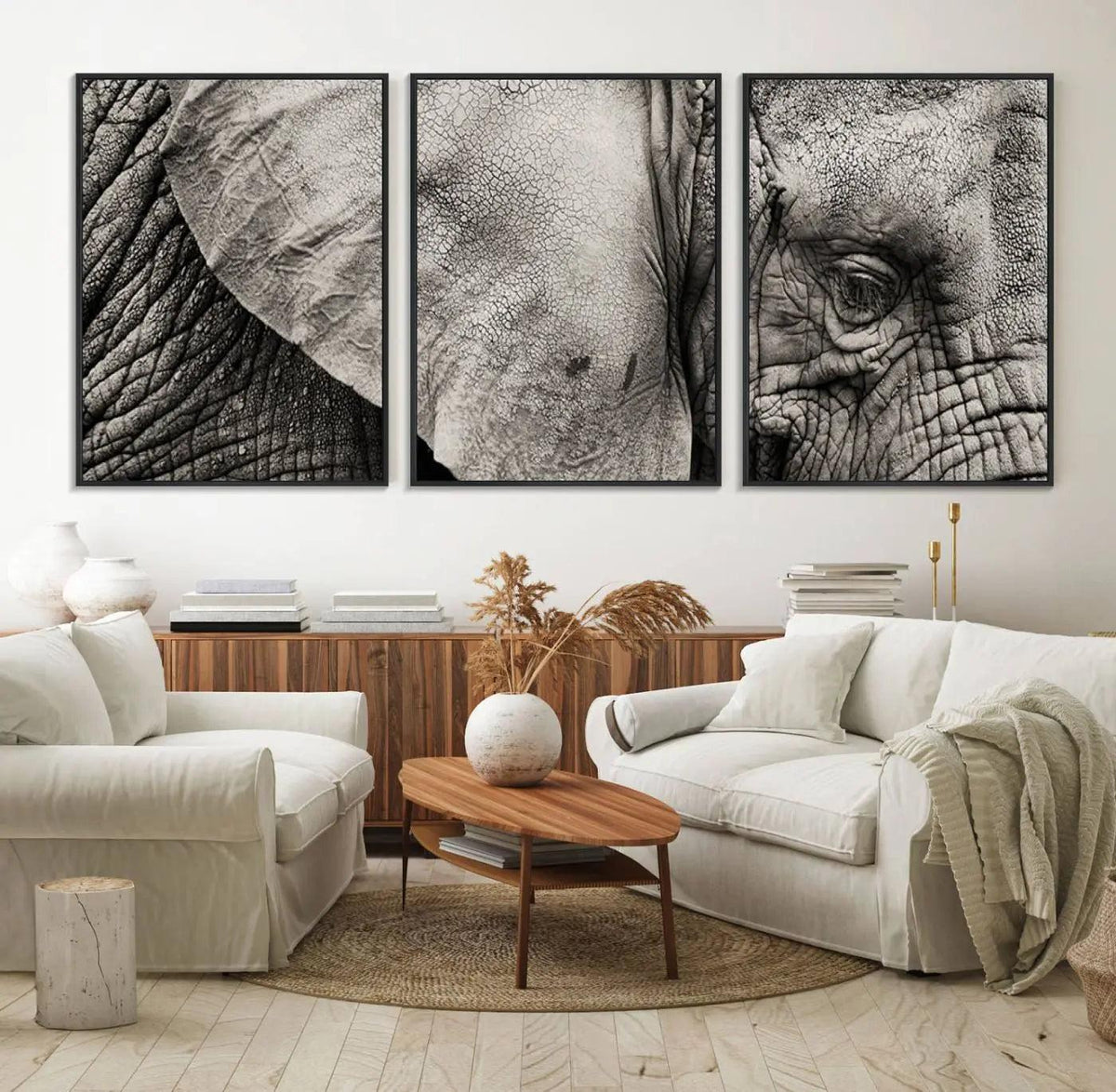 Wall Art Animal Canvas Print Close Taken Elephant with Big