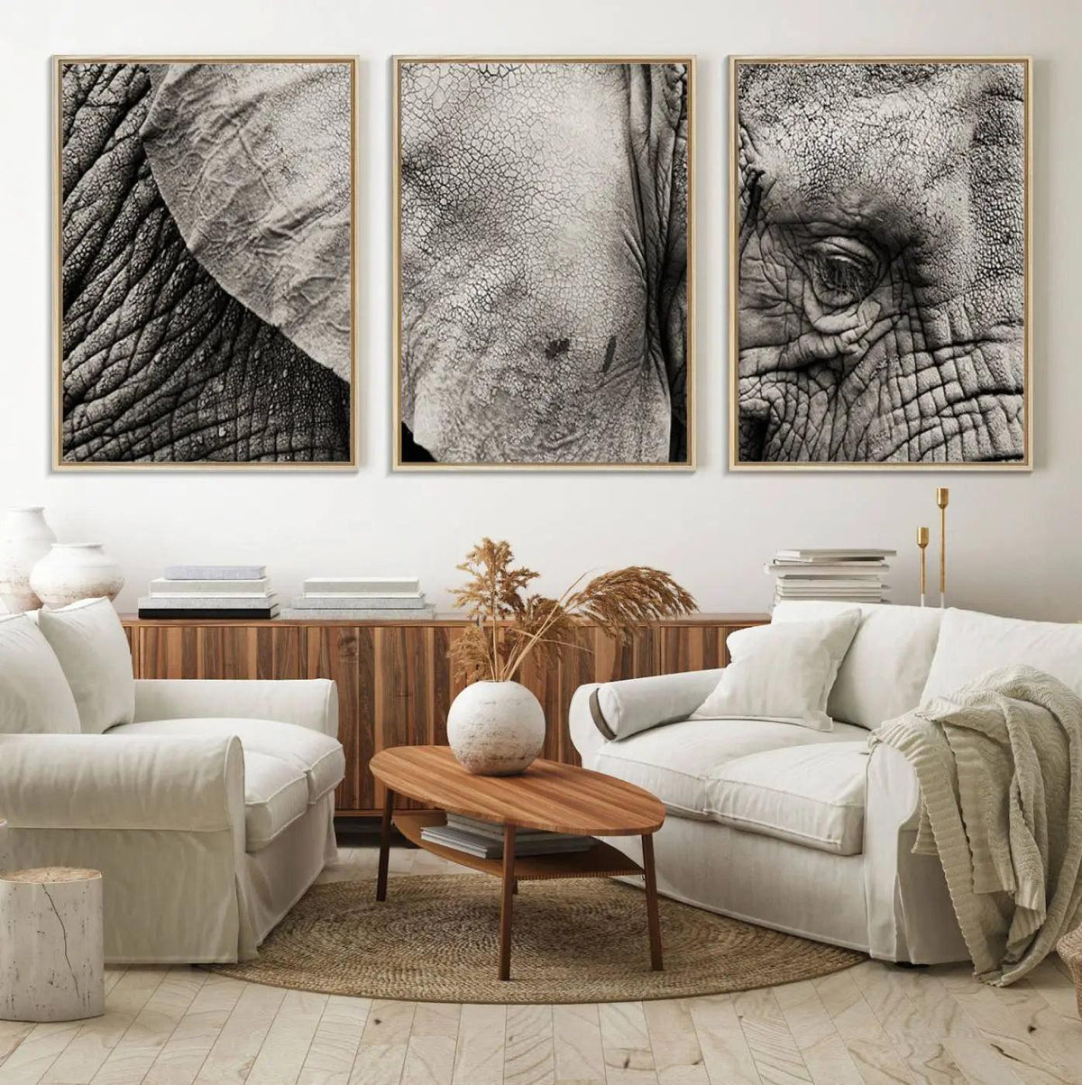Wall Art Animal Canvas Print Close Taken Elephant with Big
