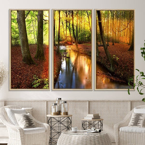 Wall Art Landscape Canvas Print Small River Inside Colorful