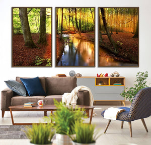 Wall Art Landscape Canvas Print Small River Inside Colorful