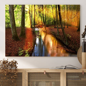 Wall Art Landscape Canvas Print Small River Inside Colorful