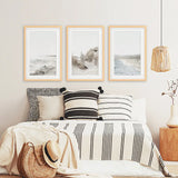 3 Piece Coastal Landscape. Waves, Surfers, Beach Pathway
