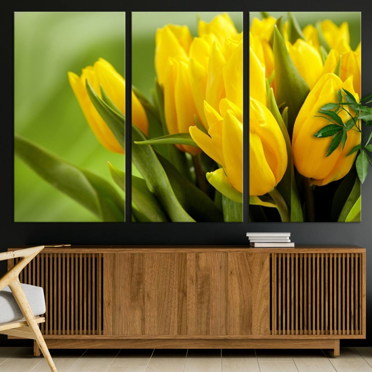 Wall Art Yellow Tulips Canvas Print