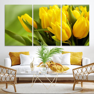 Wall Art Yellow Tulips Canvas Print