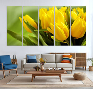 Wall Art Yellow Tulips Canvas Print