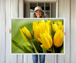Wall Art Yellow Tulips Canvas Print