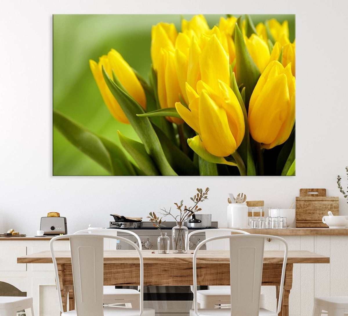 Wall Art Yellow Tulips Canvas Print