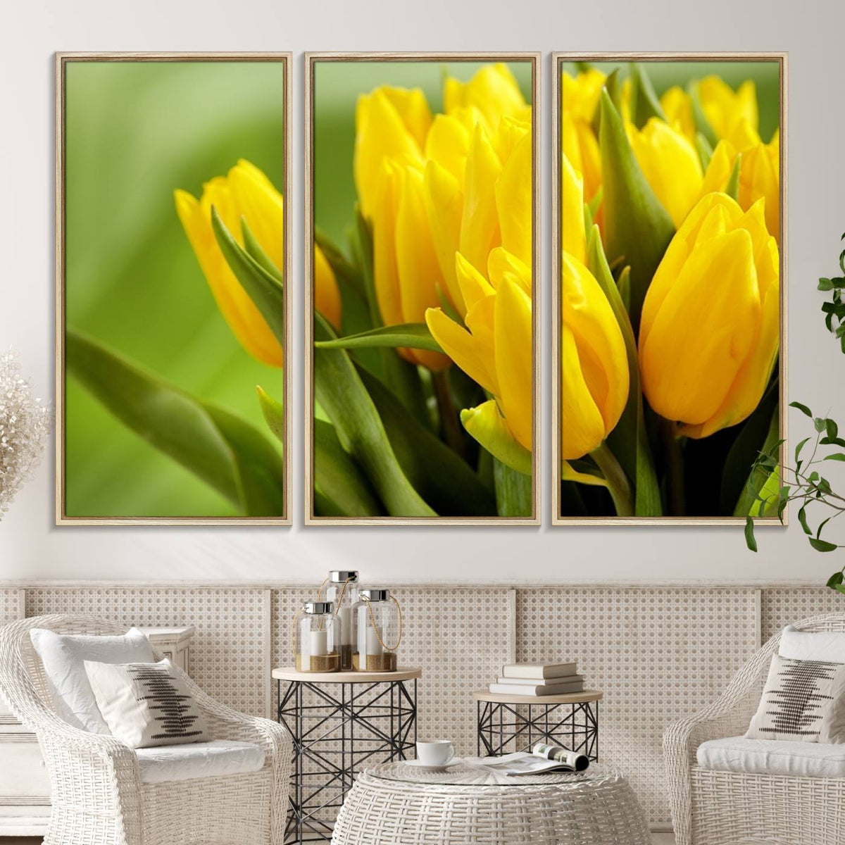 Wall Art Yellow Tulips Canvas Print