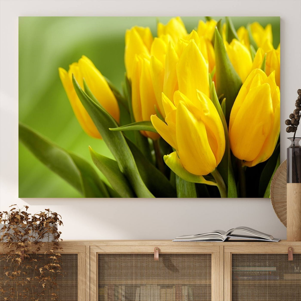 Wall Art Yellow Tulips Canvas Print
