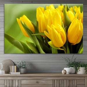 Wall Art Yellow Tulips Canvas Print