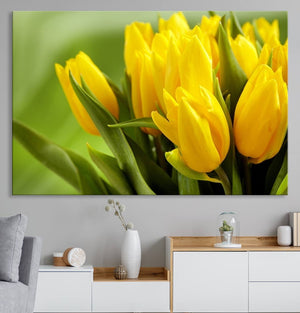 Wall Art Yellow Tulips Canvas Print