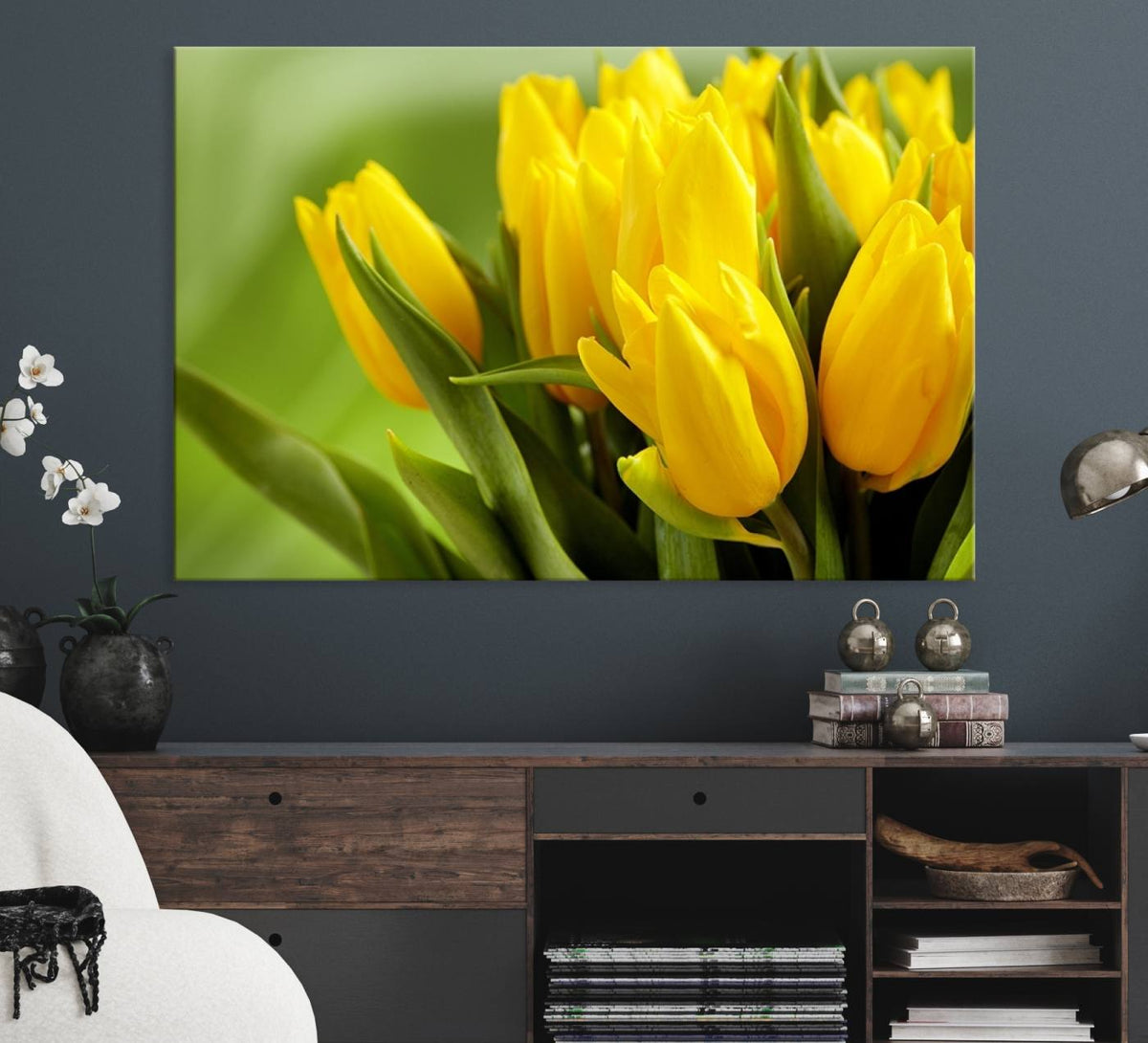 Wall Art Yellow Tulips Canvas Print