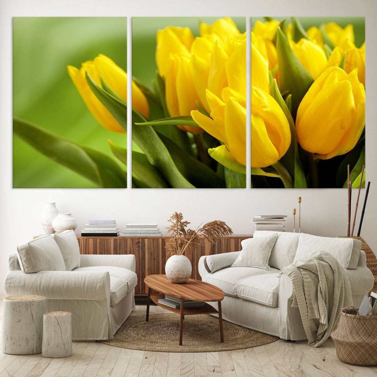 Wall Art Yellow Tulips Canvas Print