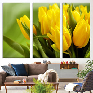 Wall Art Yellow Tulips Canvas Print