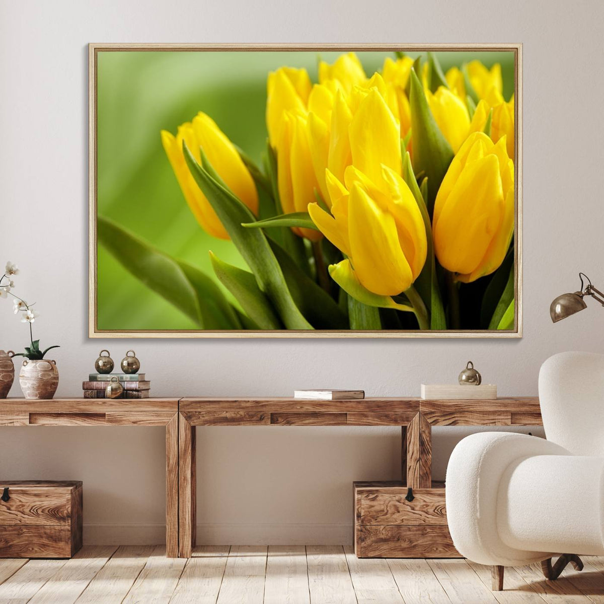Wall Art Yellow Tulips Canvas Print