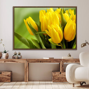 Wall Art Yellow Tulips Canvas Print
