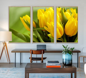 Wall Art Yellow Tulips Canvas Print