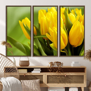 Wall Art Yellow Tulips Canvas Print