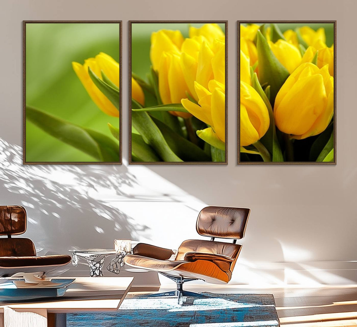 Wall Art Yellow Tulips Canvas Print