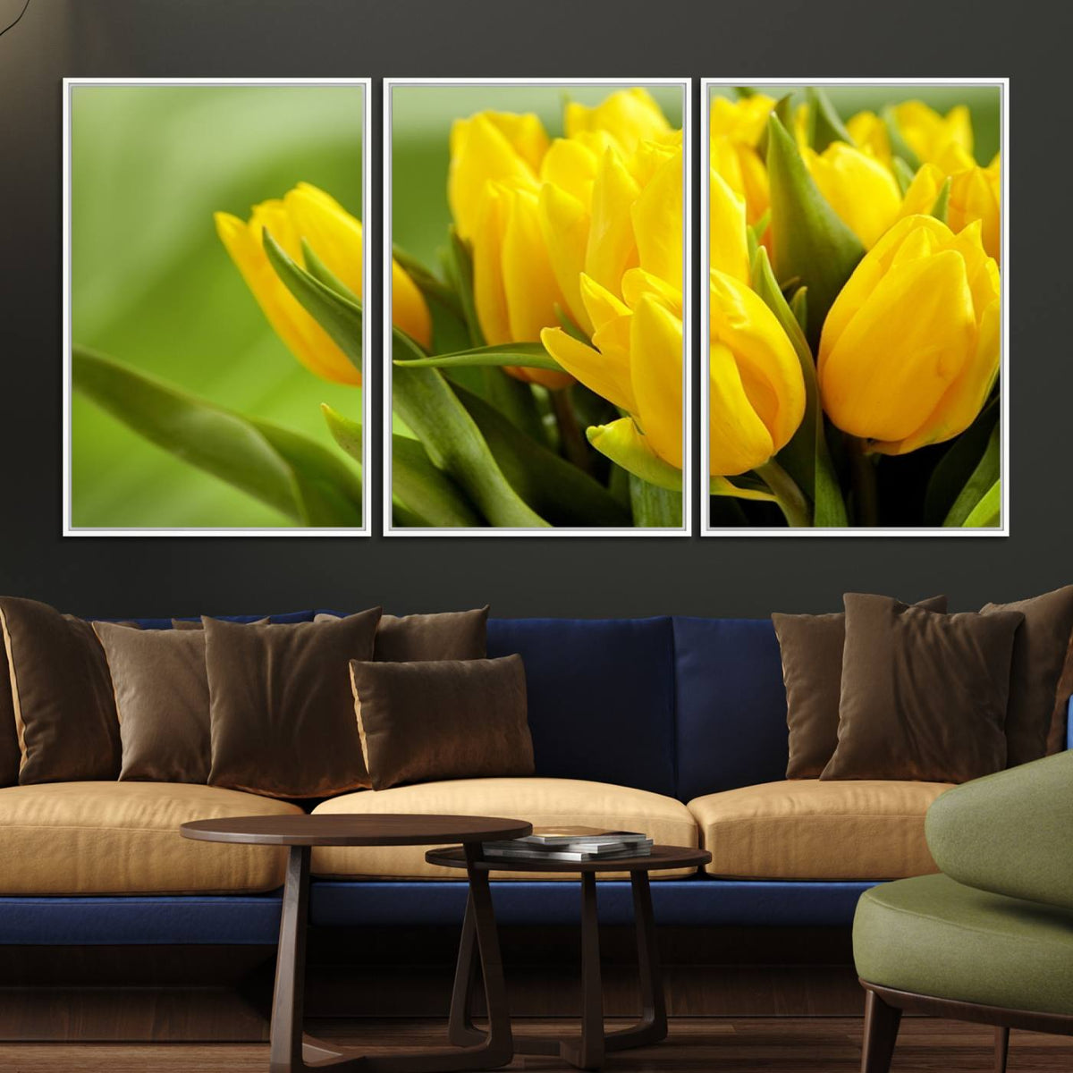 Wall Art Yellow Tulips Canvas Print