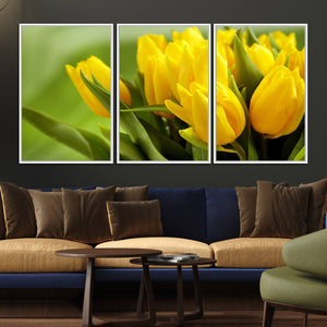Wall Art Yellow Tulips Canvas Print