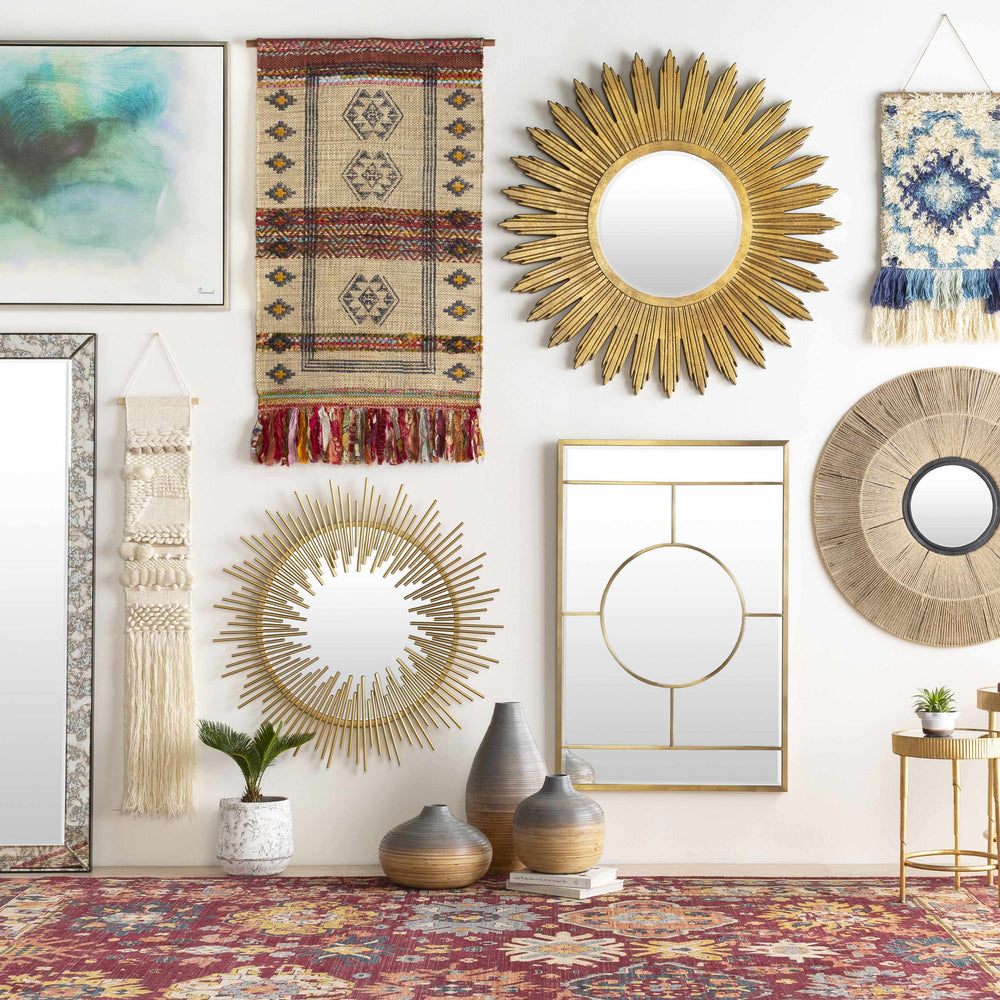 Philomont Ivory and Blue Geometric Wall Hanging