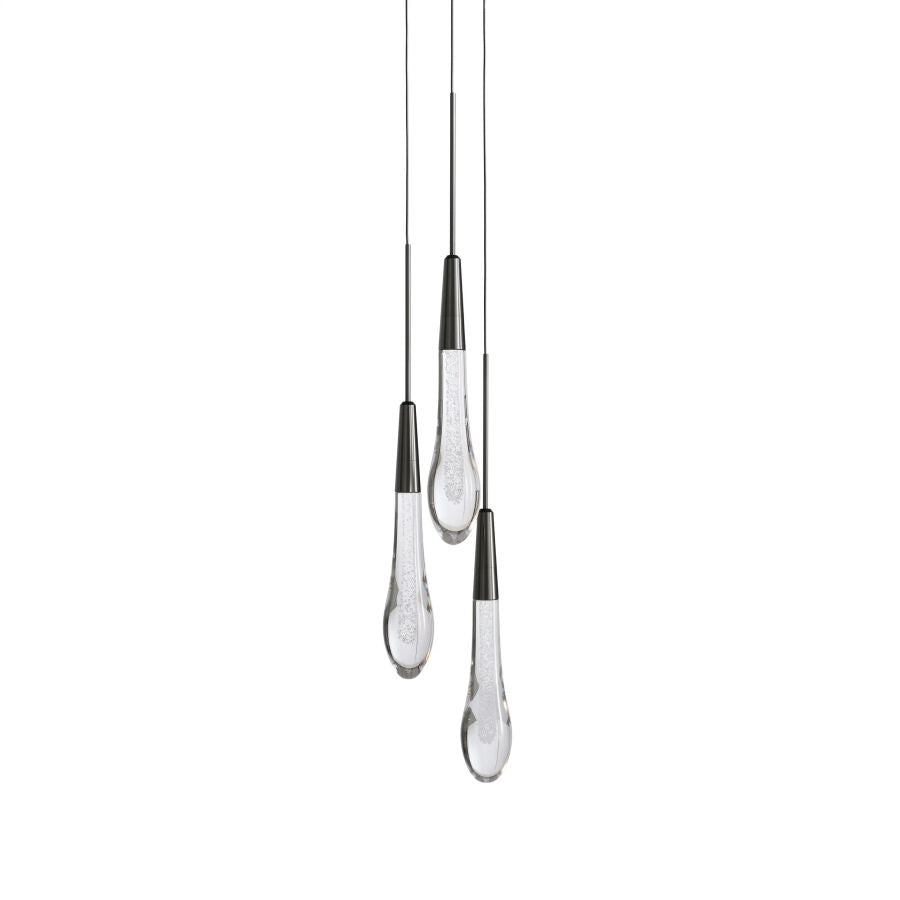 Seeded Glass Raindrop Pendant Light 1-Light 3-Light E12 Fixture