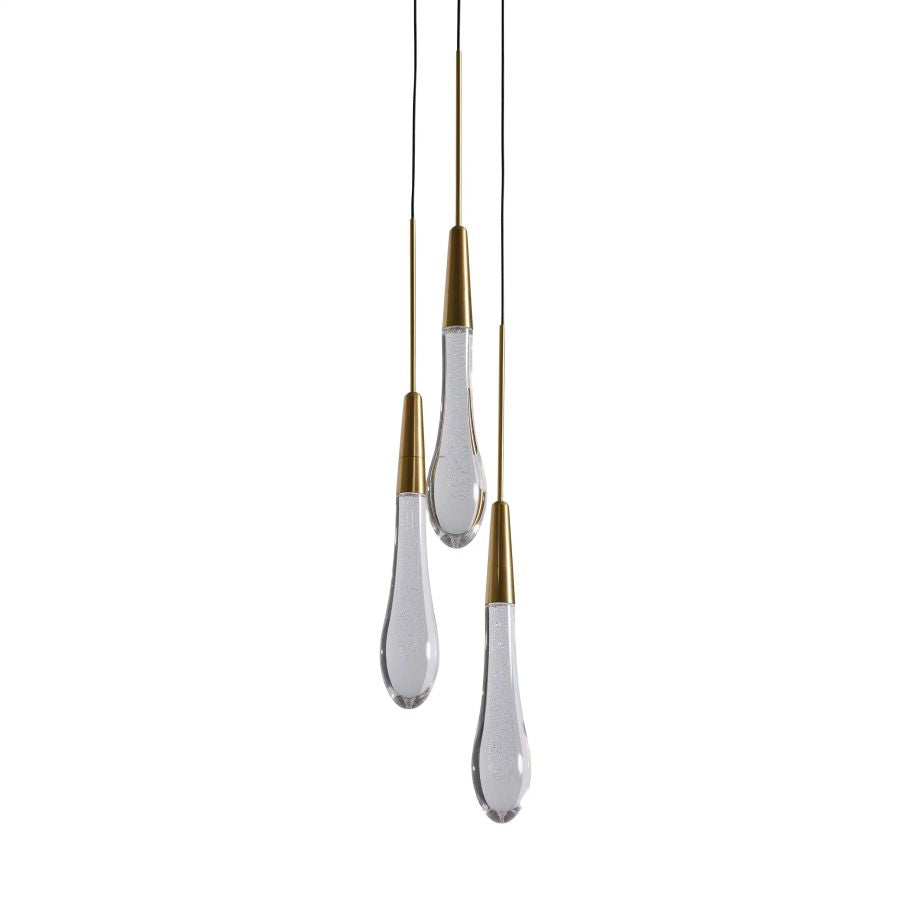 Seeded Glass Raindrop Pendant Light 1-Light 3-Light E12 Fixture