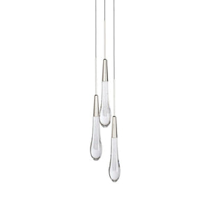 Seeded Glass Raindrop Pendant Light 1-Light 3-Light E12 Fixture