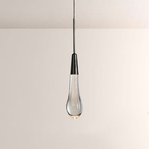 Seeded Glass Raindrop Pendant Light 1-Light 3-Light E12 Fixture