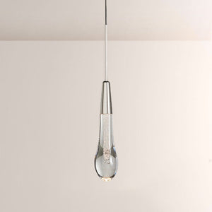 Seeded Glass Raindrop Pendant Light 1-Light 3-Light E12 Fixture