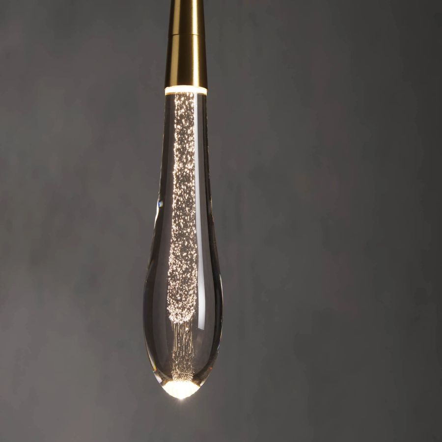 Seeded Glass Raindrop Pendant Light 1-Light 3-Light E12 Fixture