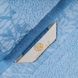 Cotton Floral Jacquard Border Bath Towel Set of 4 - Bath Towel by Superior Brand