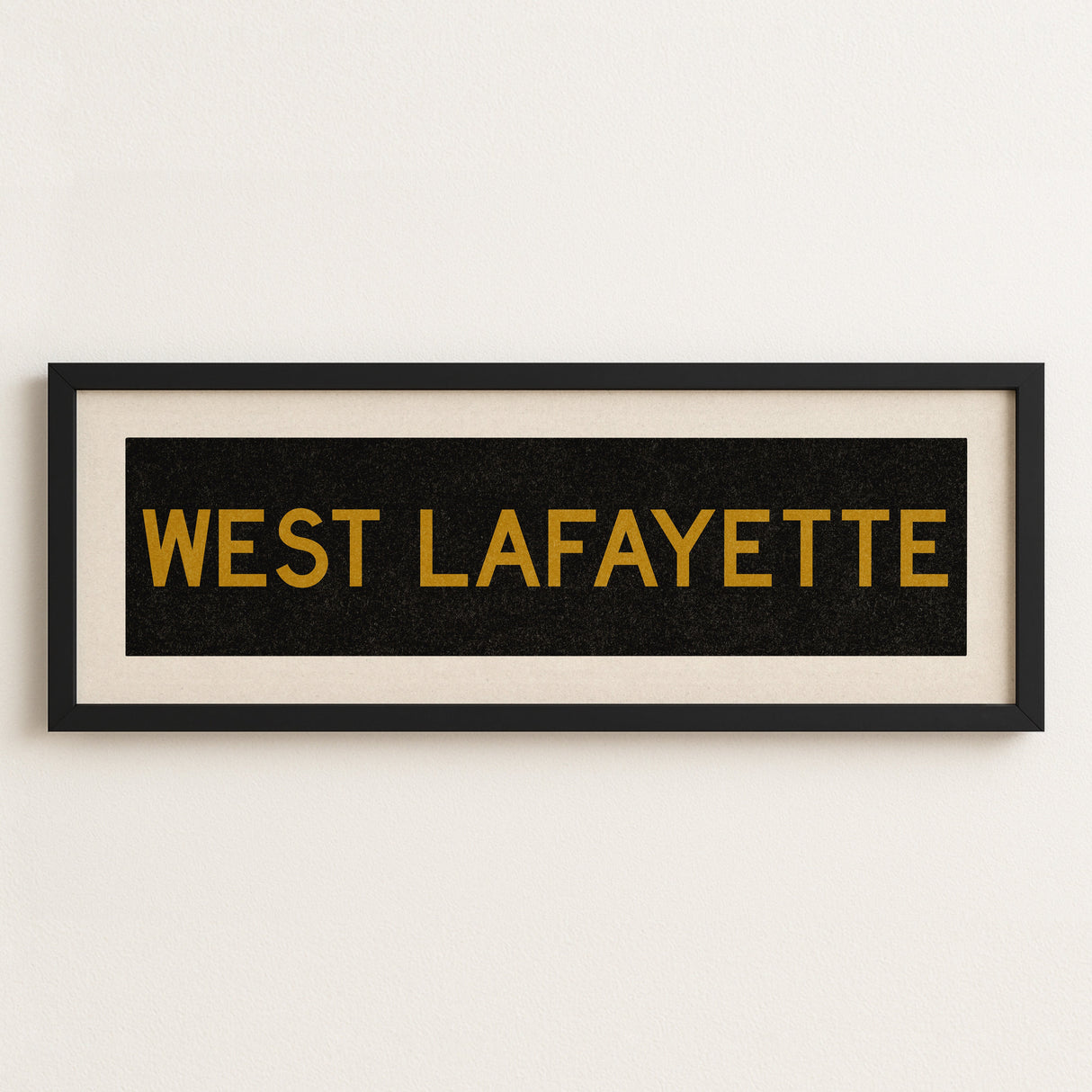 Framed West Lafayette Black and Gold Bus Scroll