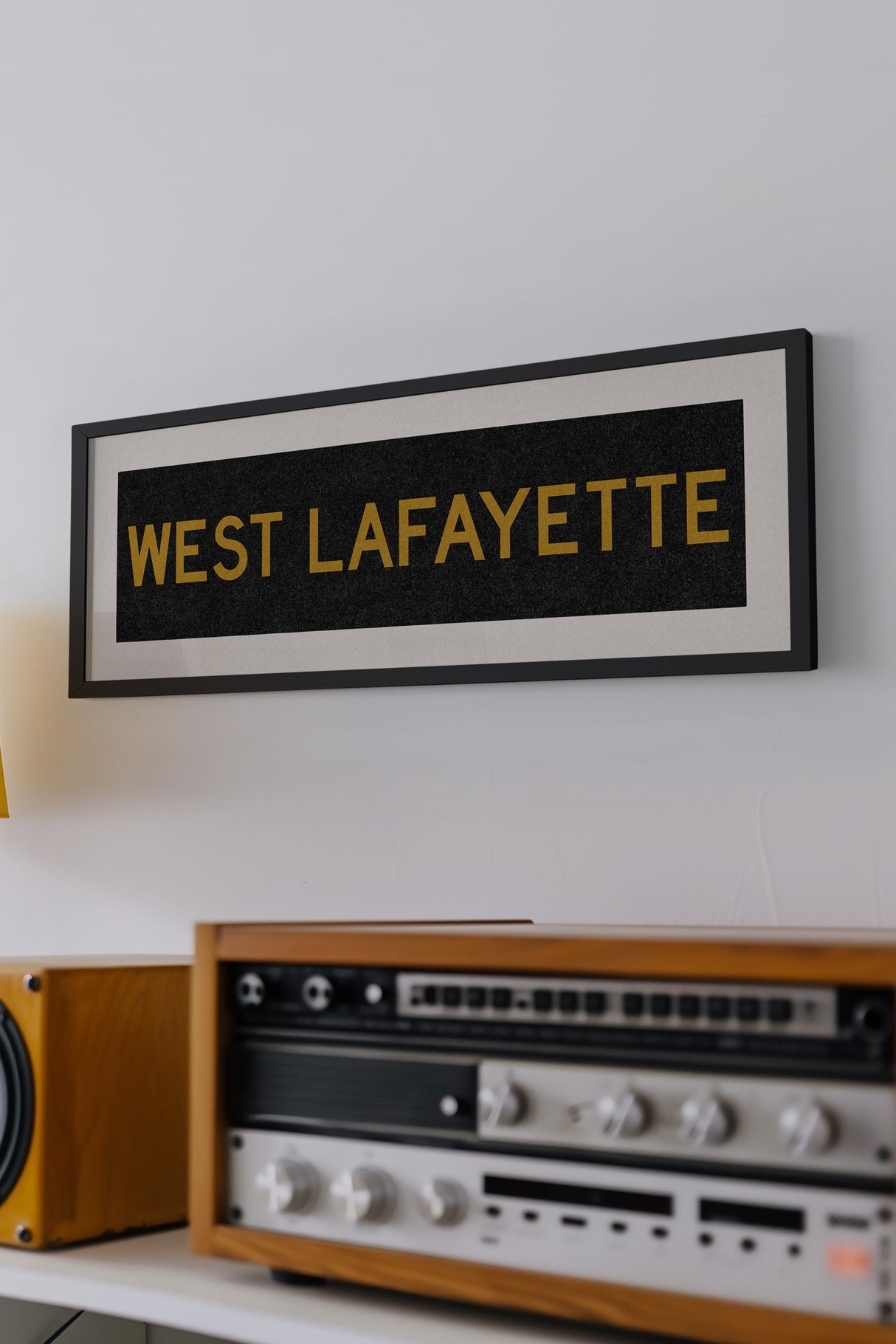 Framed West Lafayette Black and Gold Bus Scroll