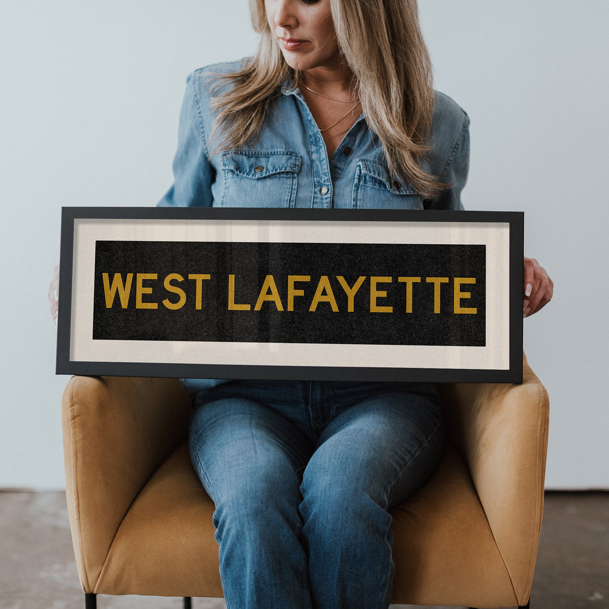 Framed West Lafayette Black and Gold Bus Scroll