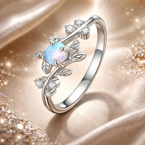 925 Sterling Silver Opal & CZ Ring 0.2cm Size 6.0 for Women