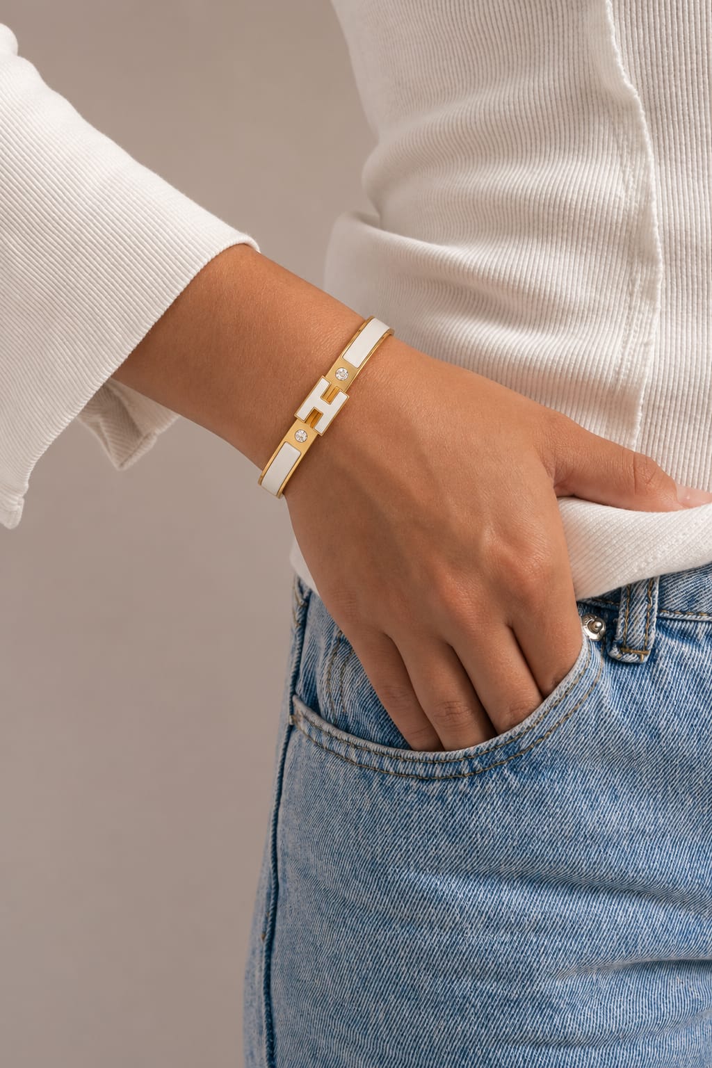 18k Gold Plated H Bracelet