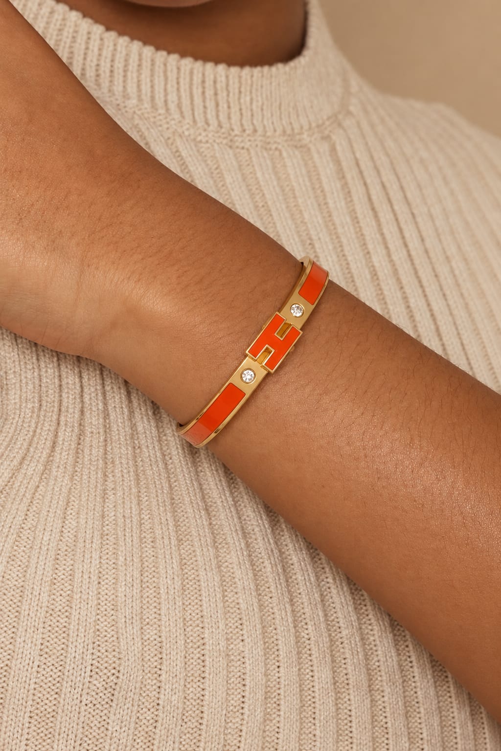 18k Gold Plated H Bracelet