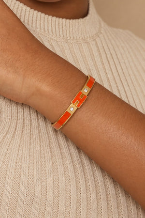 18k Gold Plated H Bracelet
