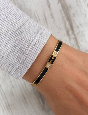 18k Gold Plated H Bracelet