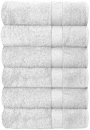 Set of 6 Hotel & Spa 100% Cotton Bath Towels 27x52 Inch
