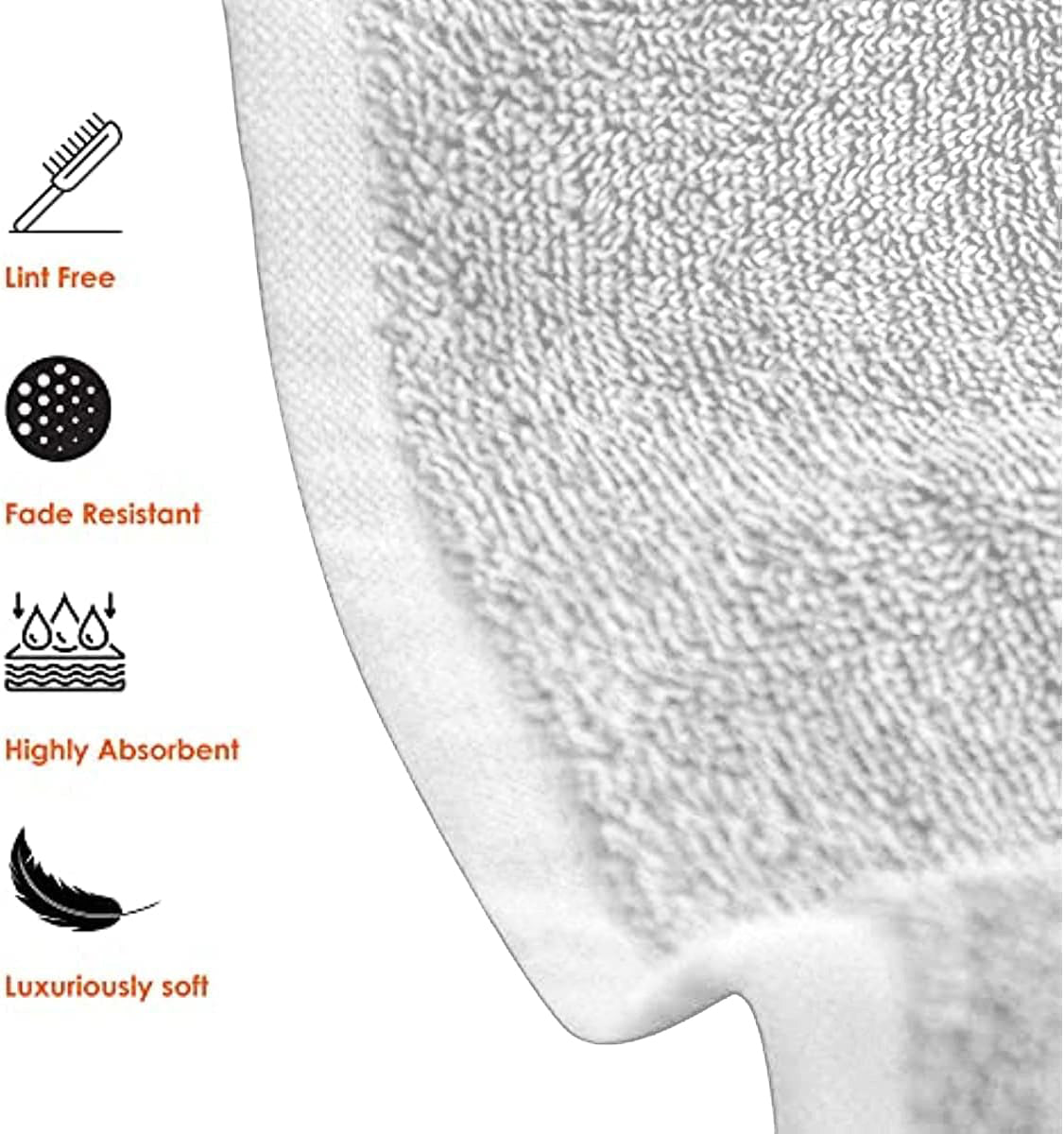 Set of 6 Hotel & Spa 100% Cotton Bath Towels 27x52 Inch
