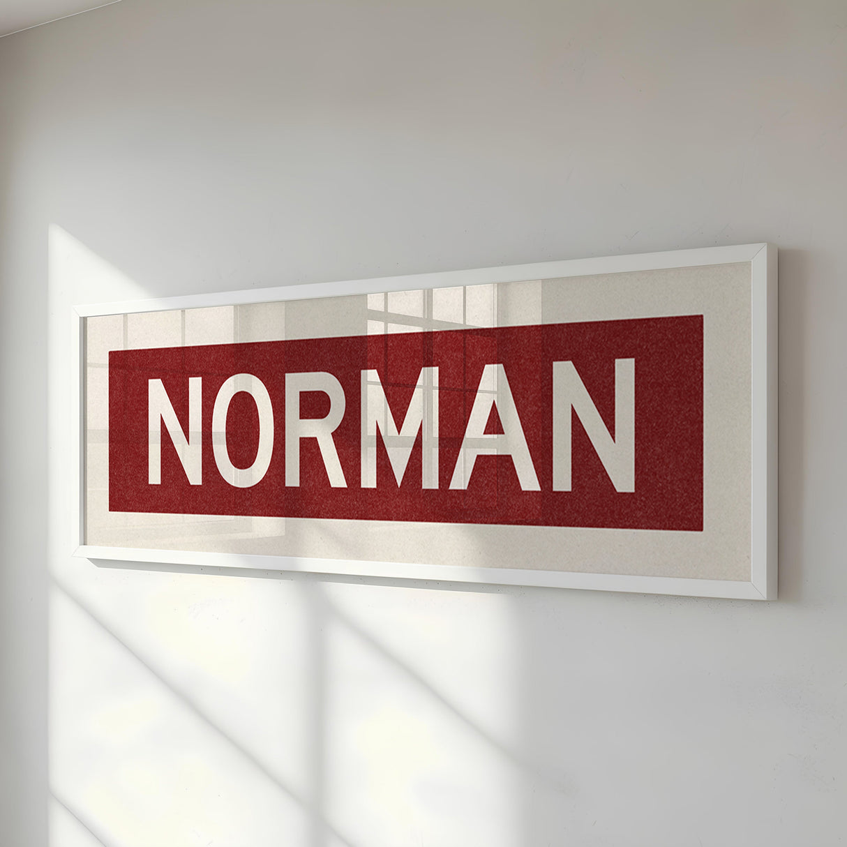 Framed Norman Crimson Bus Scroll