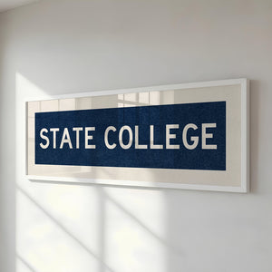 Framed State College Navy Bus Scroll