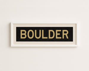 Framed Boulder Black and Gold Bus Scroll