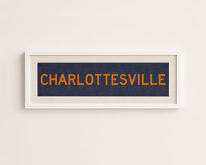 Framed Charlottesville Blue Bus Scroll