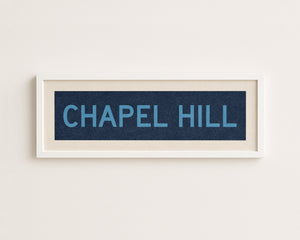Framed Chapel Hill Blue Bus Scroll